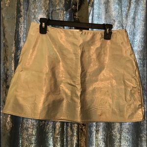 Metallic pleather skirt
